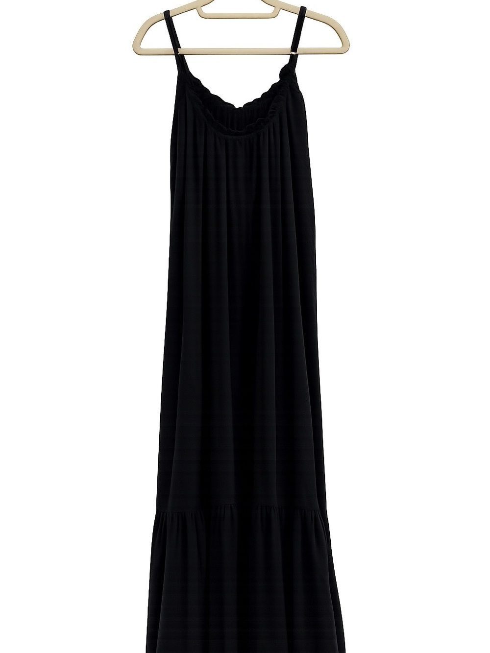 Elan Black Maxi oversized cotton dress with Spaghetti Straps